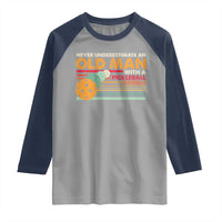 Funny Pickleball Raglan Shirt Never Underestimate An Old Man With A Pickleball Paddle