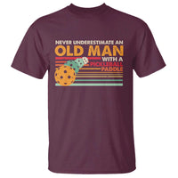 Funny Pickleball T Shirt Never Underestimate An Old Man With A Pickleball Paddle - Wonder Print Shop