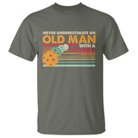 Funny Pickleball T Shirt Never Underestimate An Old Man With A Pickleball Paddle - Wonder Print Shop