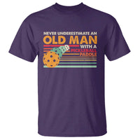 Funny Pickleball T Shirt Never Underestimate An Old Man With A Pickleball Paddle - Wonder Print Shop
