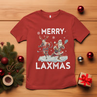 Christmas Sport T Shirt Merry LAXMAS Santa Reindeer Play Lacrosse - Wonder Print Shop