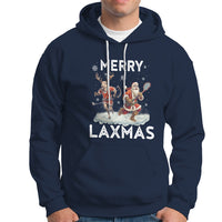 Christmas Sport Hoodie Merry LAXMAS Santa Reindeer Play Lacrosse - Wonder Print Shop