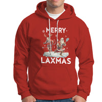 Christmas Sport Hoodie Merry LAXMAS Santa Reindeer Play Lacrosse - Wonder Print Shop