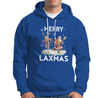 Christmas Sport Hoodie Merry LAXMAS Santa Reindeer Play Lacrosse - Wonder Print Shop
