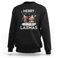 Christmas Sport Sweatshirt Merry LAXMAS Santa Reindeer Play Lacrosse - Wonder Print Shop