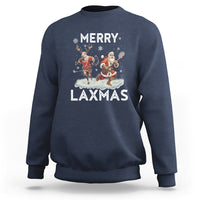 Christmas Sport Sweatshirt Merry LAXMAS Santa Reindeer Play Lacrosse - Wonder Print Shop