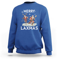 Christmas Sport Sweatshirt Merry LAXMAS Santa Reindeer Play Lacrosse - Wonder Print Shop