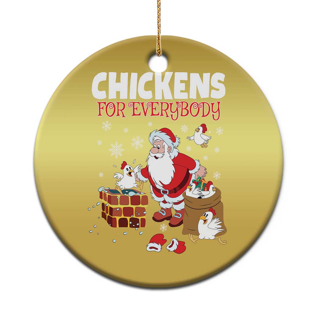 Funny Xmas Farmer Christmas Ornament Chickens For Everybody - Wonder Print Shop