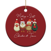 Funny Xmas Farmer Christmas Ornament Making A List Chicken It Twice - Wonder Print Shop