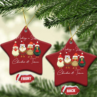 Funny Xmas Farmer Christmas Ornament Making A List Chicken It Twice - Wonder Print Shop