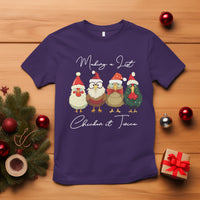 Christmas T Shirt Making A List Chicken It Twice Cute Santa Cuck - Wonder Print Shop