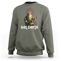 Hail Santa Sleigher Heavy Metal Ugly Christmas Sweatshirt - Wonder Print Shop