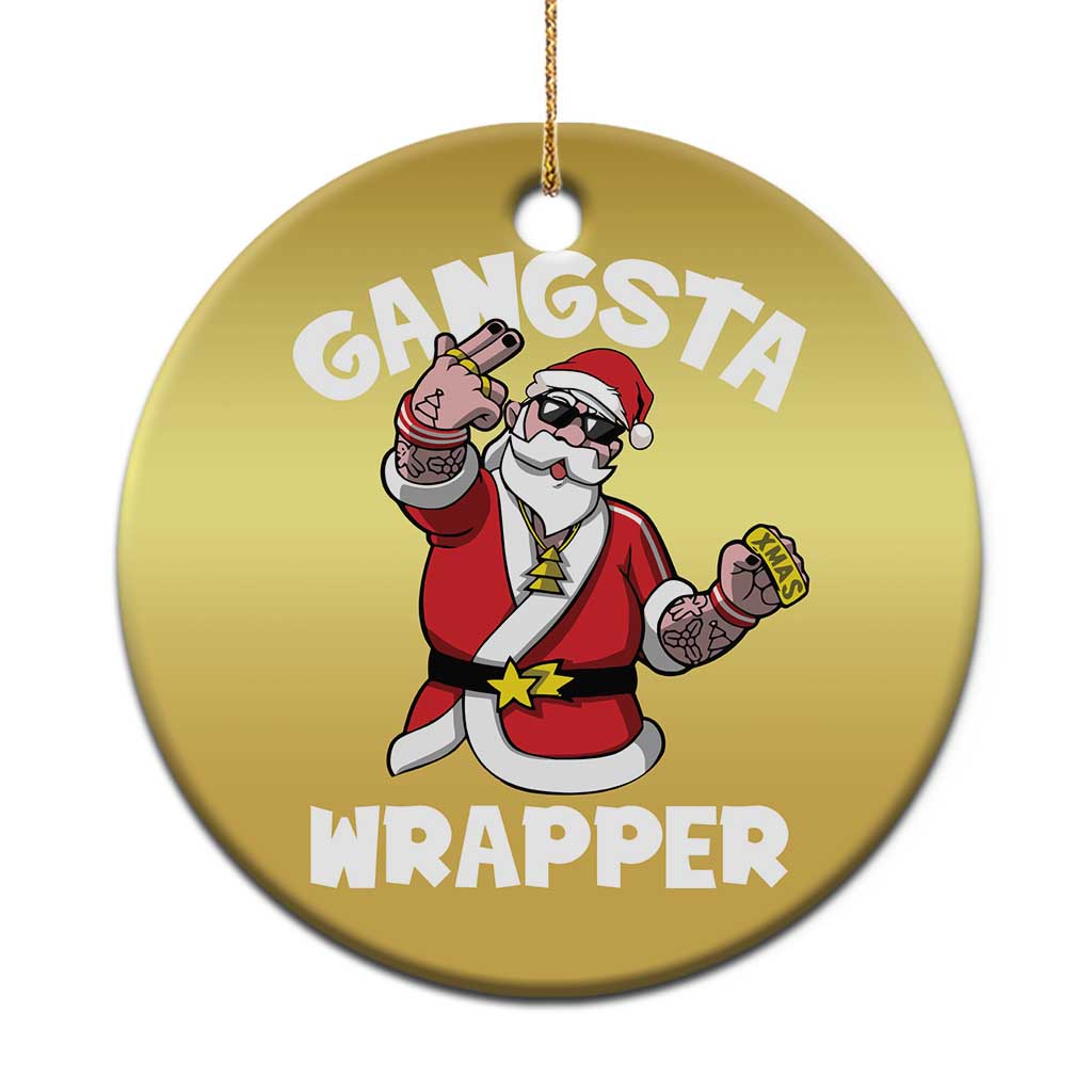 Gangsta Wrapper Funny Xmas Santa Hip Hop Christmas Ornament - Wonder Print Shop