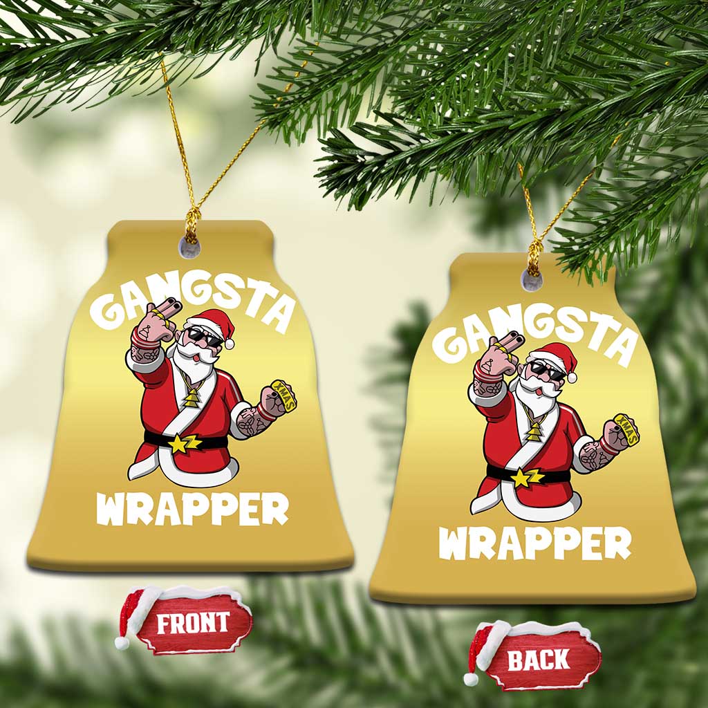 Gangsta Wrapper Funny Xmas Santa Hip Hop Christmas Ornament - Wonder Print Shop