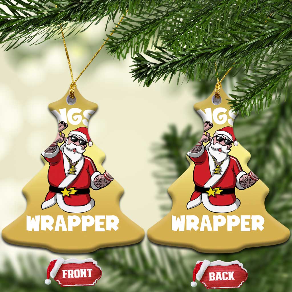 Gangsta Wrapper Funny Xmas Santa Hip Hop Christmas Ornament - Wonder Print Shop