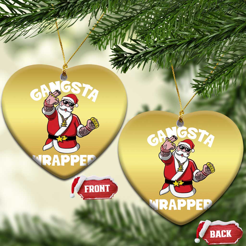 Gangsta Wrapper Funny Xmas Santa Hip Hop Christmas Ornament - Wonder Print Shop