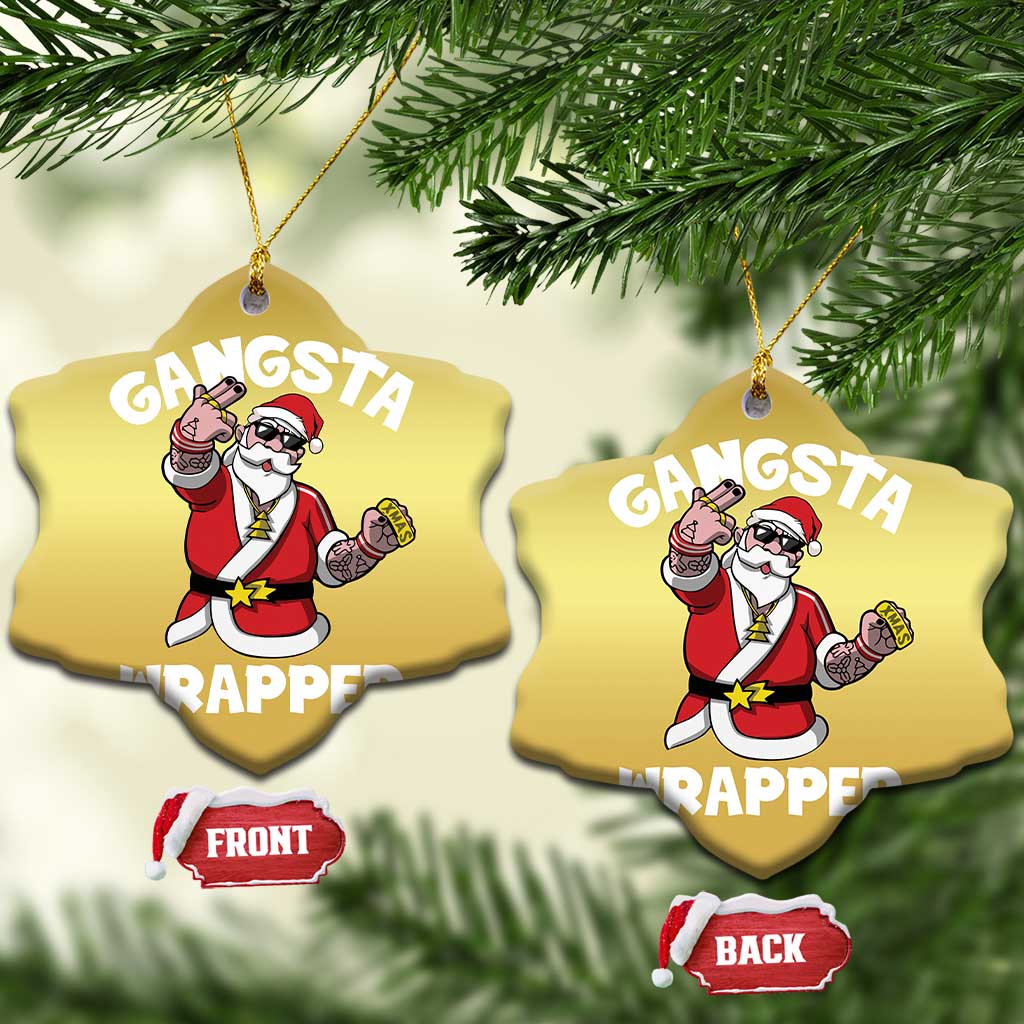 Gangsta Wrapper Funny Xmas Santa Hip Hop Christmas Ornament - Wonder Print Shop