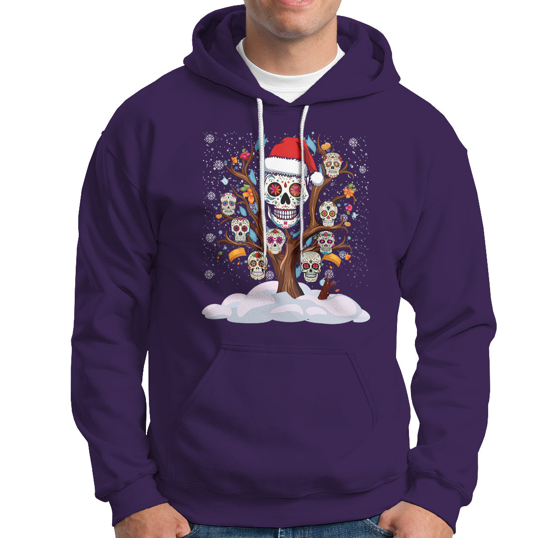 Christmas Hoodie Sugar Skull On Tree Funny Xmas - Wonder Print Shop