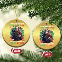 Xmas Veteran Christmas Ornament Up On The Rooftop Click Click Click Santa Patriotic - Wonder Print Shop