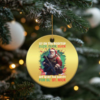 Xmas Veteran Christmas Ornament Up On The Rooftop Click Click Click Santa Patriotic - Wonder Print Shop