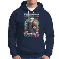 Christmas Hoodie Up On The Rooftop Click Click Click Santa Patriotic - Wonder Print Shop