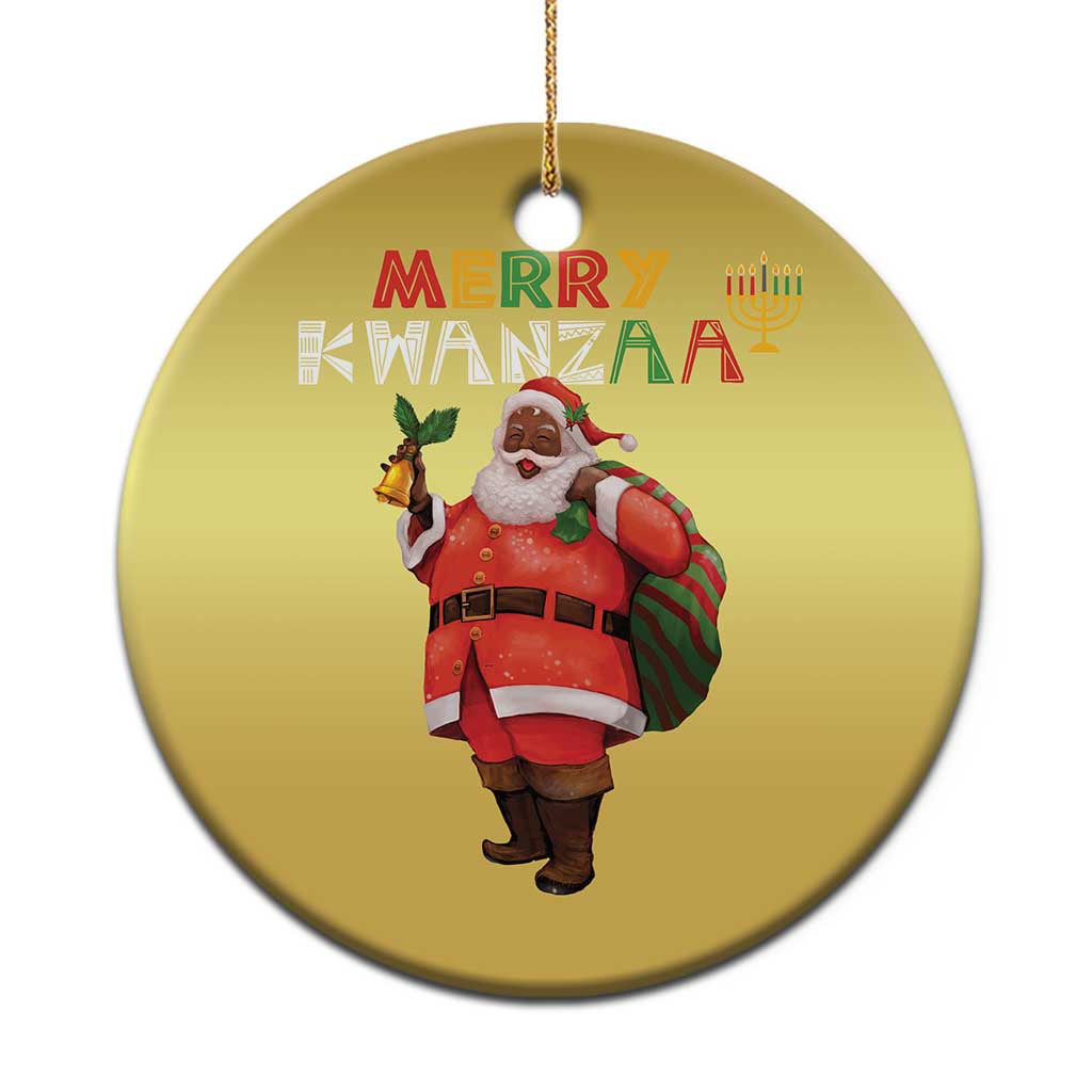 Merry Kwanzaa African American Xmas Santa Christmas Ornament - Wonder Print Shop
