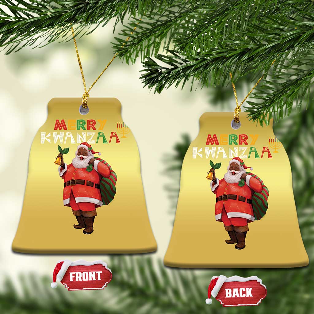 Merry Kwanzaa African American Xmas Santa Christmas Ornament - Wonder Print Shop