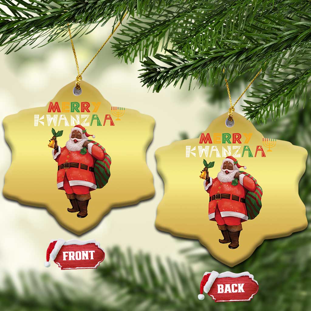 Merry Kwanzaa African American Xmas Santa Christmas Ornament - Wonder Print Shop