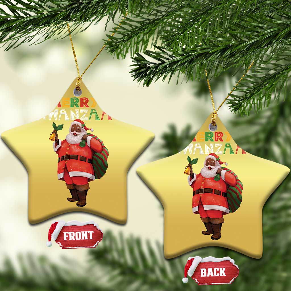 Merry Kwanzaa African American Xmas Santa Christmas Ornament - Wonder Print Shop