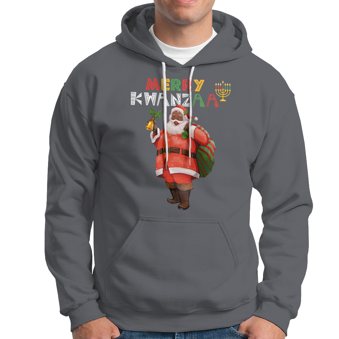 Christmas Hoodie Merry Kwanzaa African American Santa - Wonder Print Shop