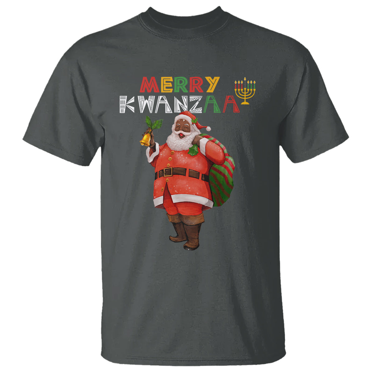 Christmas T Shirt Merry Kwanzaa African American Santa - Wonder Print Shop