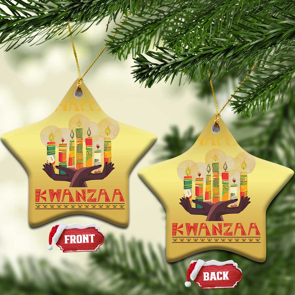 Happy Kwanzaa African American Xmas Christmas Ornament - Wonder Print Shop