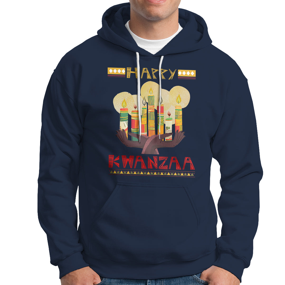 Christmas Hoodie Happy Kwanzaa African American Candles - Wonder Print Shop
