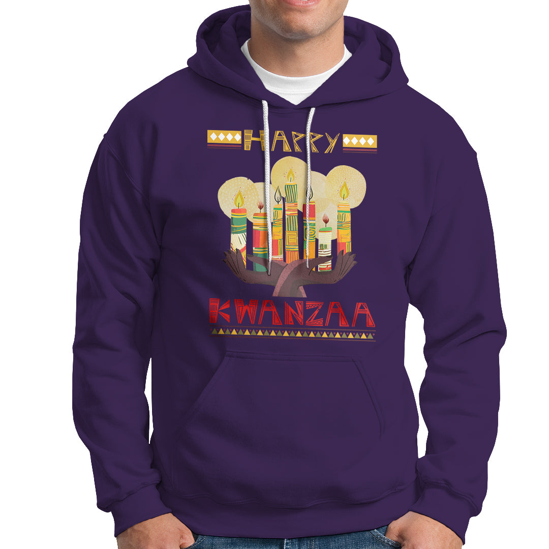 Christmas Hoodie Happy Kwanzaa African American Candles - Wonder Print Shop