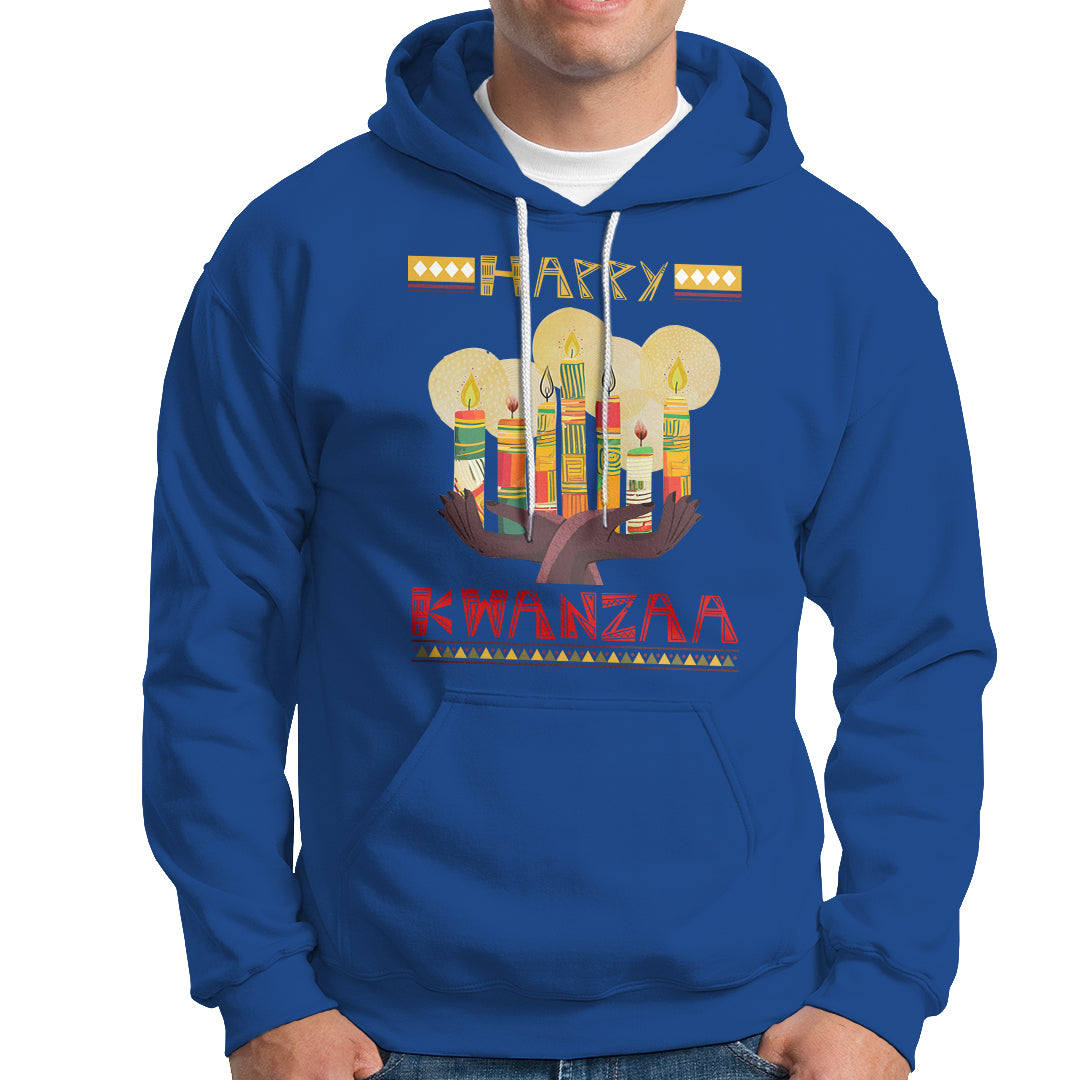 Christmas Hoodie Happy Kwanzaa African American Candles - Wonder Print Shop