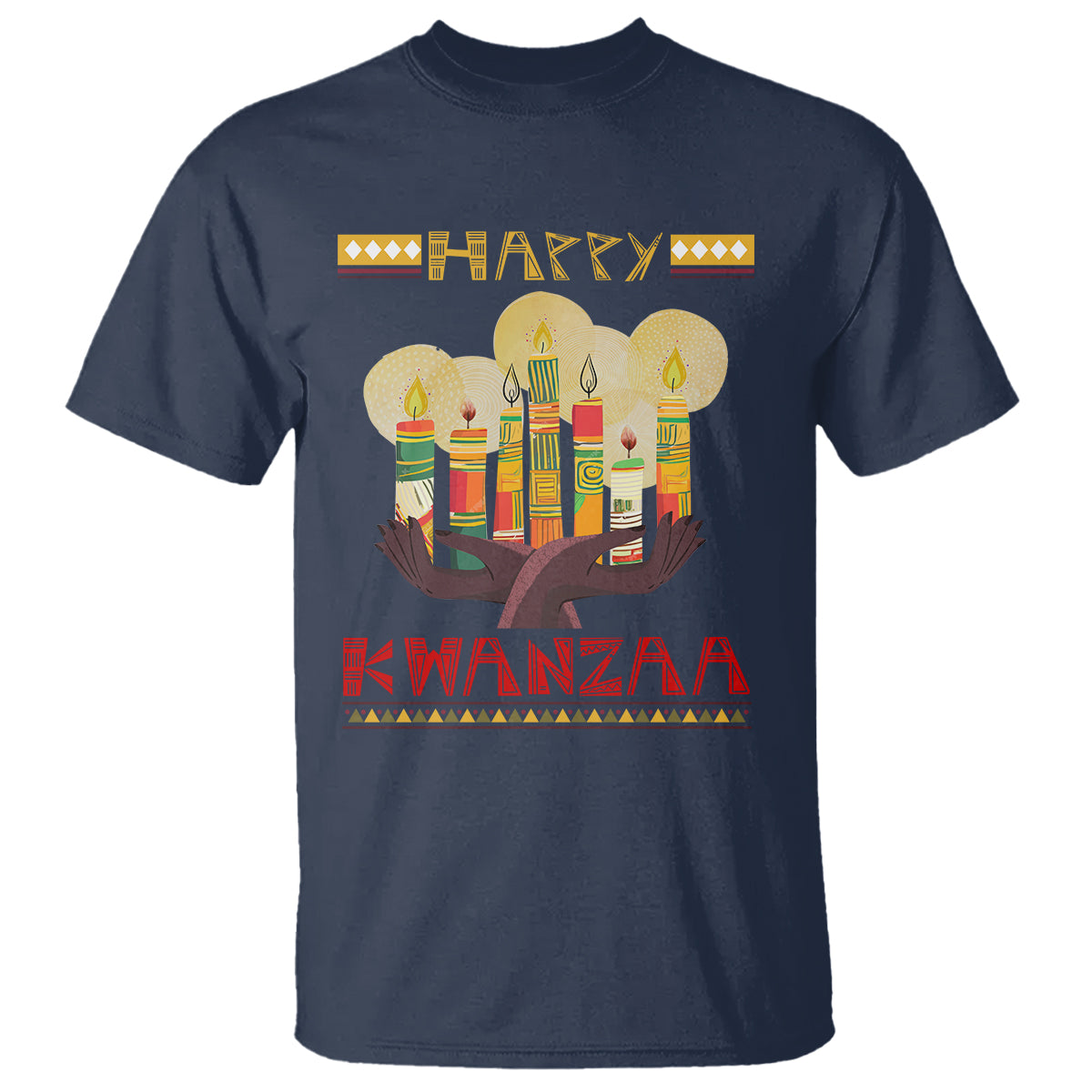 Christmas T Shirt Happy Kwanzaa African American Candles - Wonder Print Shop
