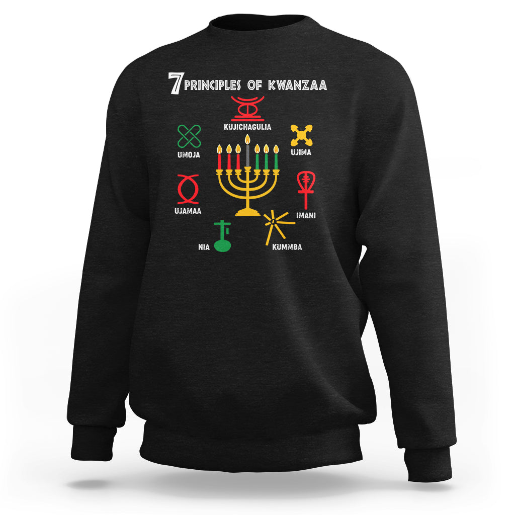 Christmas Sweatshirt 7 Principles Of Kwanzaa African American Festival - Wonder Print Shop