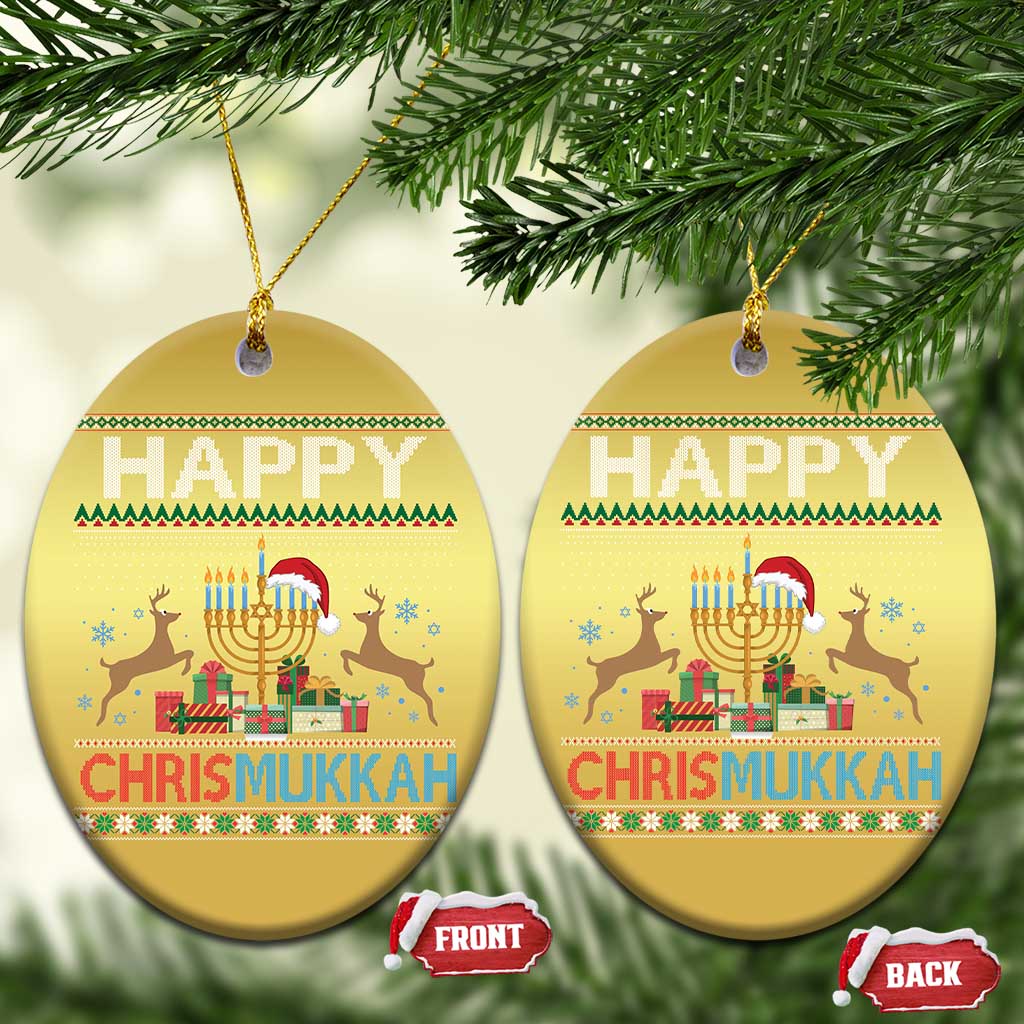 Xmas Hanukkah Christmas Ornament Happy Chrismukkah Funny Jewish Chanukah - Wonder Print Shop