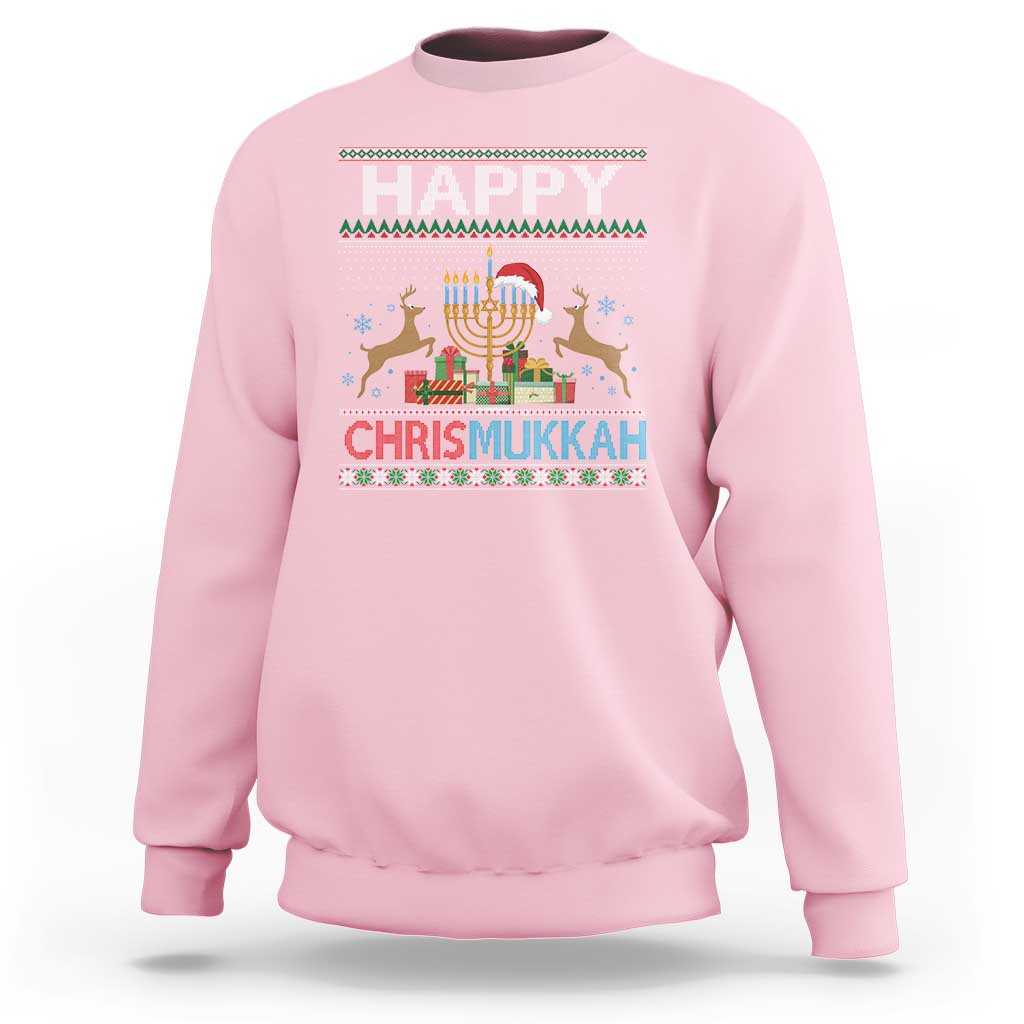 Happy Chrismukkah Funny Jewish Christmas Hanukkah Chanukah Sweatshirt - Wonder Print Shop