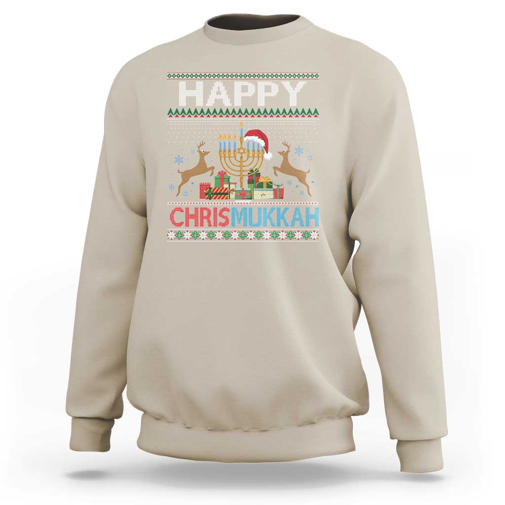 Happy Chrismukkah Funny Jewish Christmas Hanukkah Chanukah Sweatshirt - Wonder Print Shop