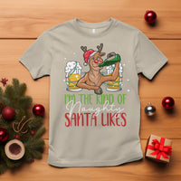 Christmas T Shirt Reindeer Beer Drinking I'm The Kind Of Naughty Santa Likes - Wonder Print Shop