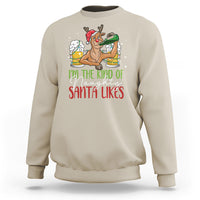 Christmas Sweatshirt Reindeer Beer Drinking I'm The Kind Of Naughty Santa Likes - Wonder Print Shop