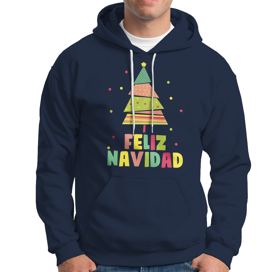 Feliz Navidad Colorful Xmas Tree Spanish Christmas Hoodie - Wonder Print Shop