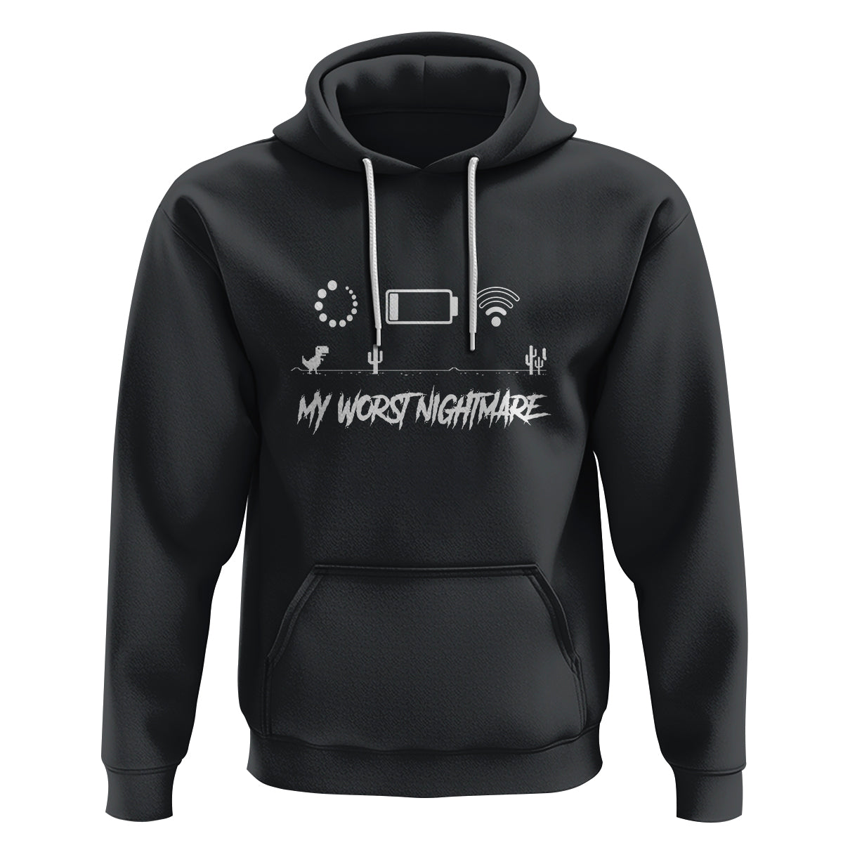 My Worst Nightmare Emty Battery Wifi Loading Gamer Power Hoodie - Wonder Print Shop