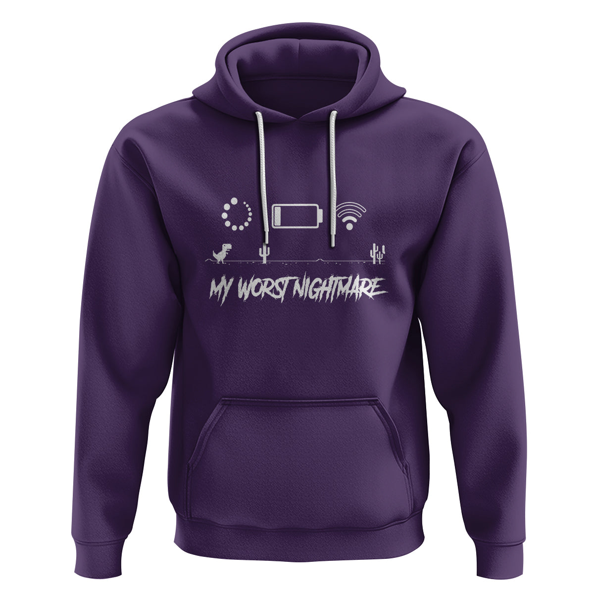 My Worst Nightmare Emty Battery Wifi Loading Gamer Power Hoodie - Wonder Print Shop