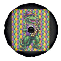 Mardi Gras Funny Alligator Crocodiles Jester Fat Tuesday New Orleans Spare Tire Cover