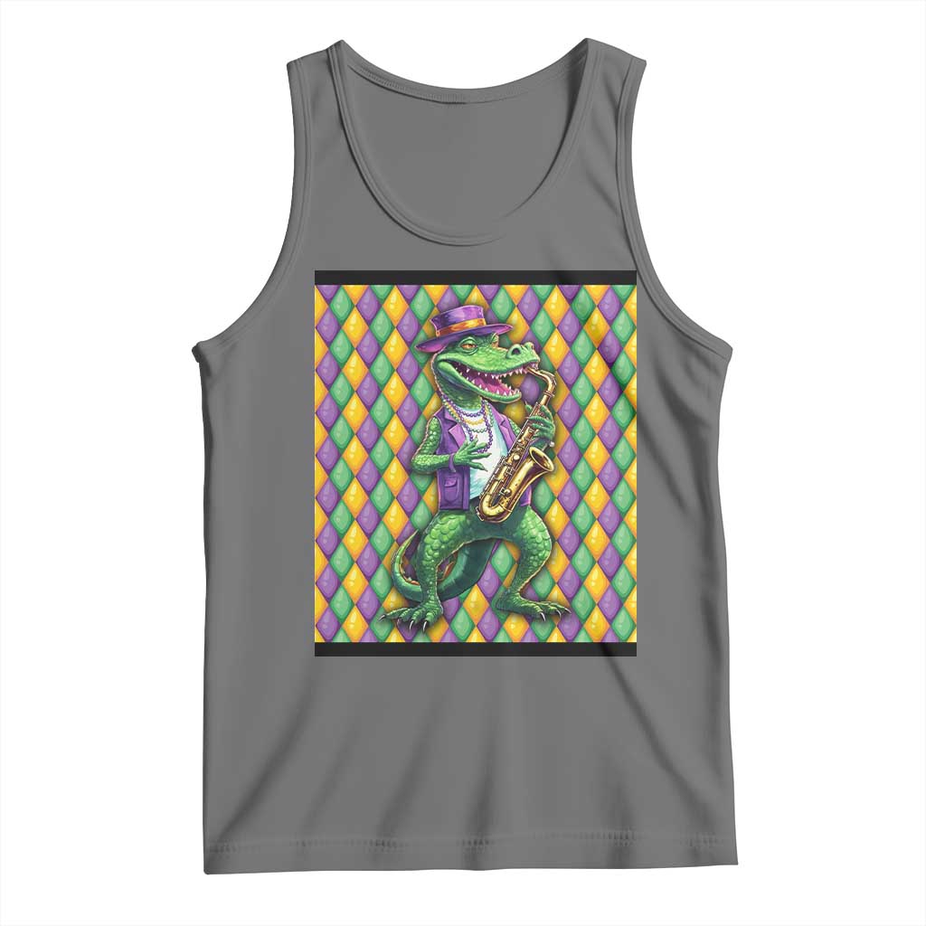 Mardi Gras Funny Alligator Crocodiles Jester Fat Tuesday New Orleans Tank Top