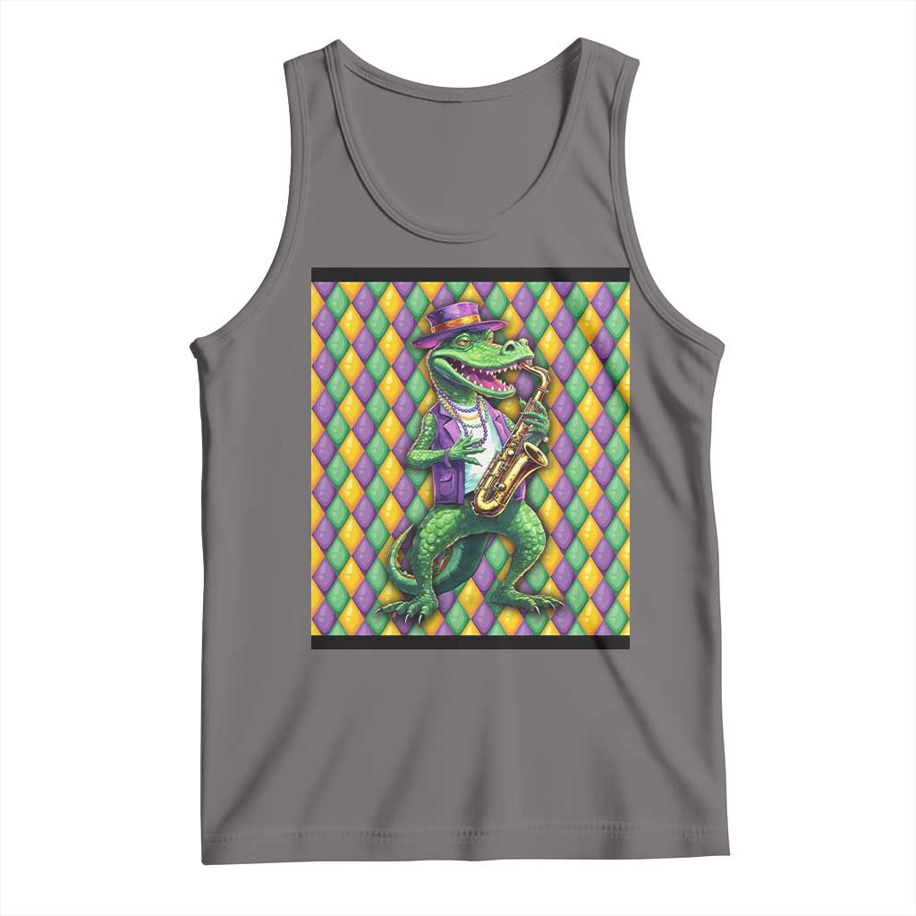 Mardi Gras Funny Alligator Crocodiles Jester Fat Tuesday New Orleans Tank Top