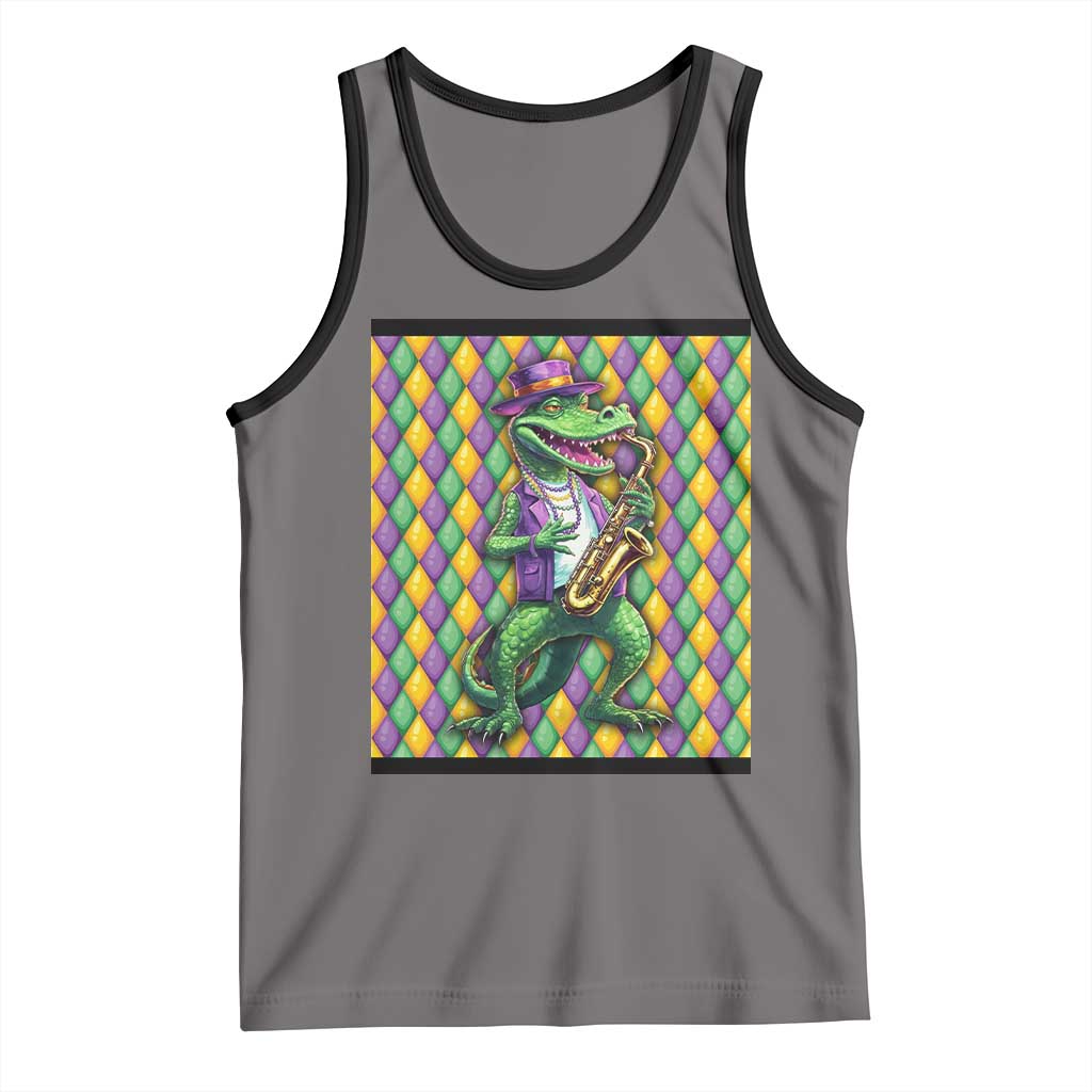 Mardi Gras Funny Alligator Crocodiles Jester Fat Tuesday New Orleans Tank Top