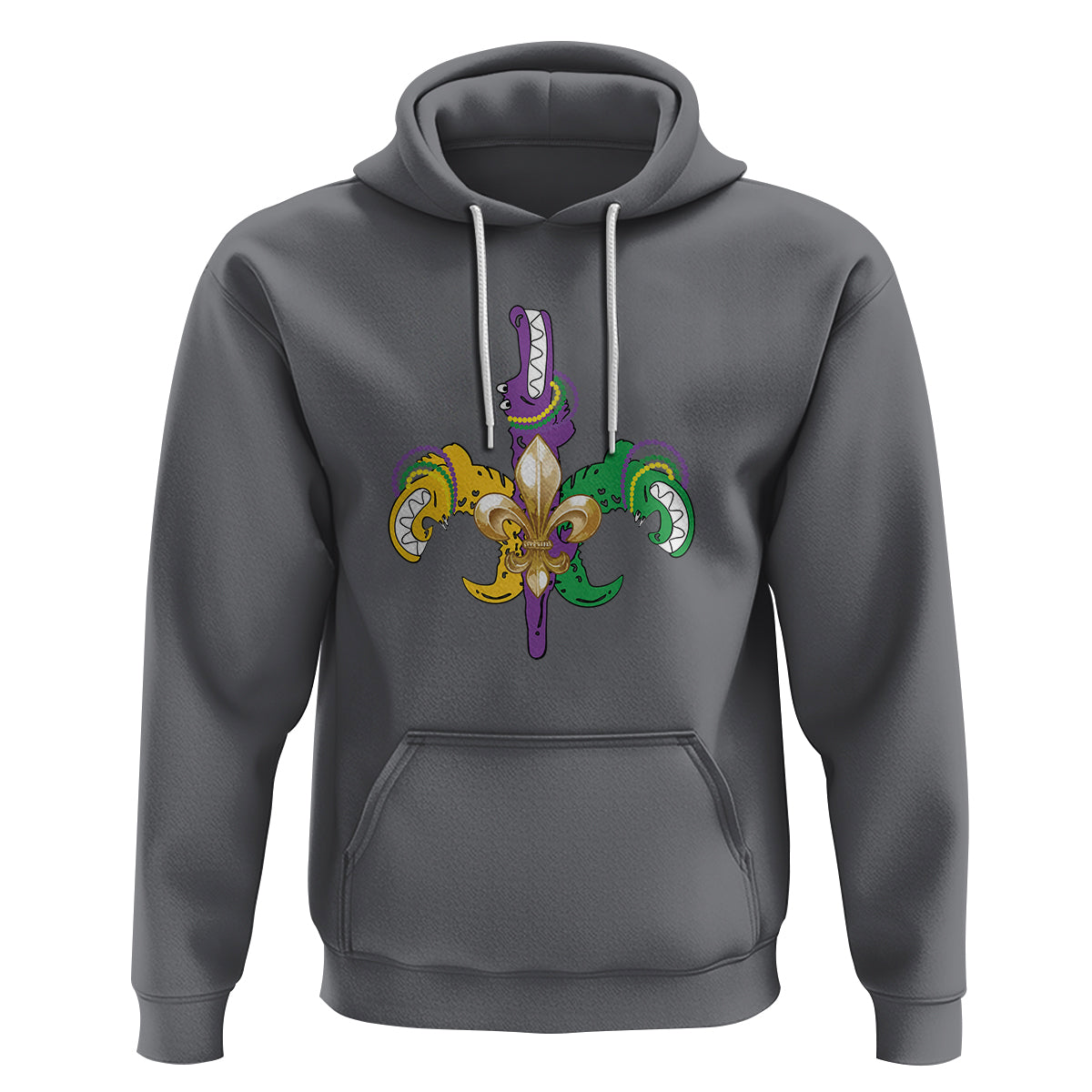 Mardi Gras Alligator Crocodiles Funny Fleur De Lis Hoodie - Wonder Print Shop